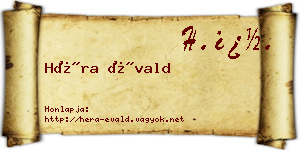 Héra Évald névjegykártya